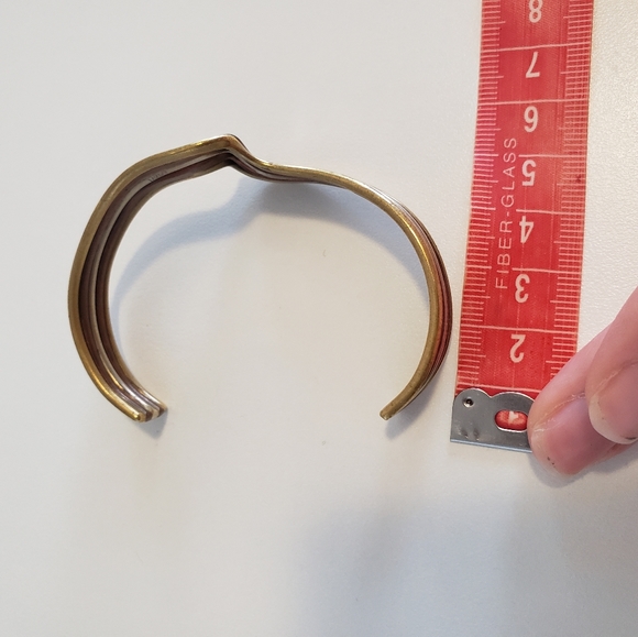 80s Vintage TAXCO Mixed Metal Bracelet Mexico Brass Silver Copper Handcrafted - Picture 5 of 6